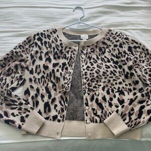 Target Leopard Print Cardigan - Black and Cream